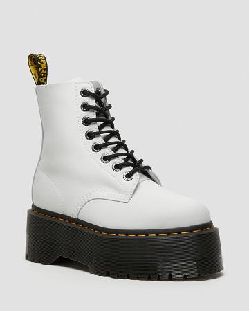 Dr Martens 1460 Pascal Max Leren Platform Laarzen Dames Wit | NL 549PJJ